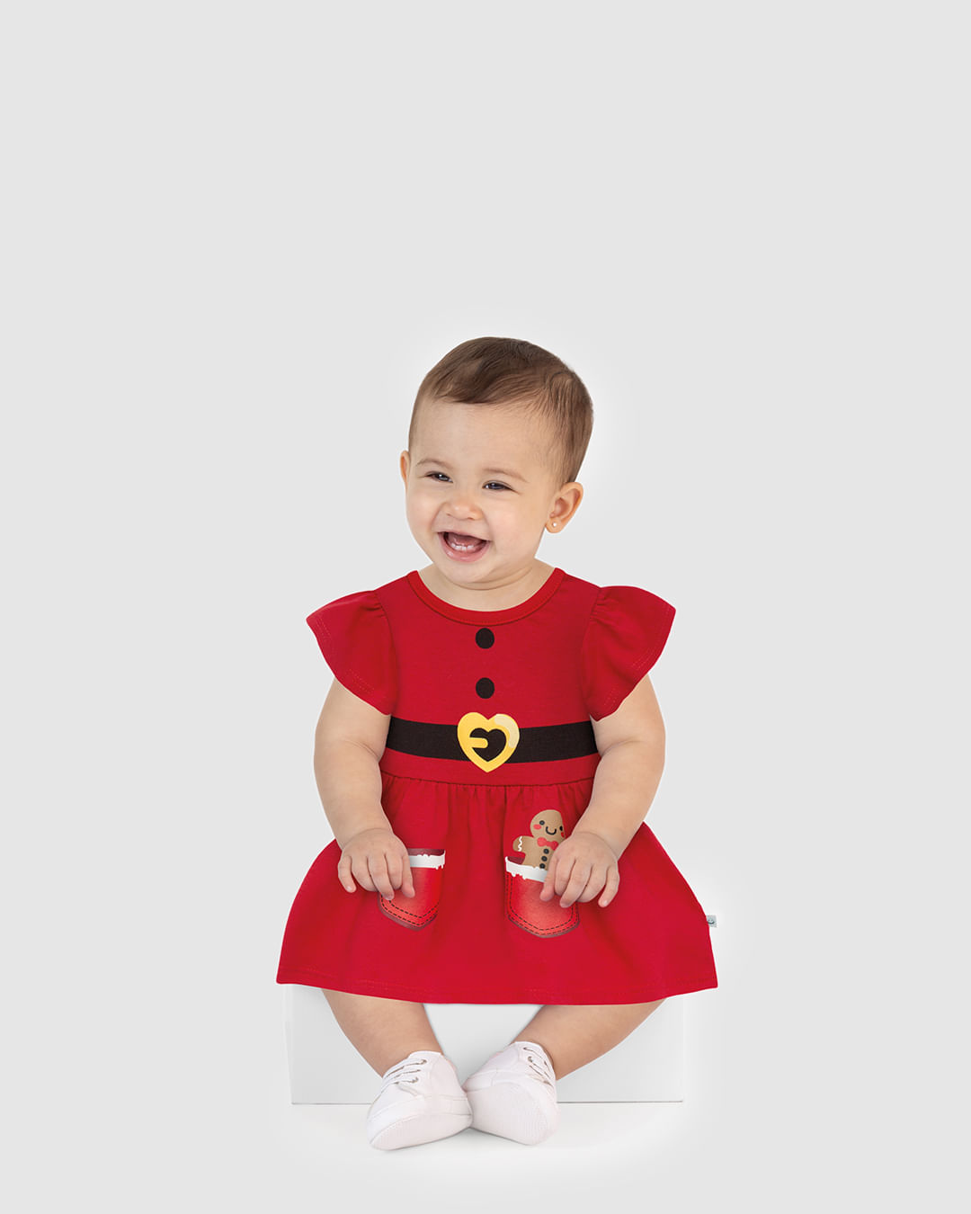 Vestido Infantil Estampa Especial Natal em Algodão Malwee Kids