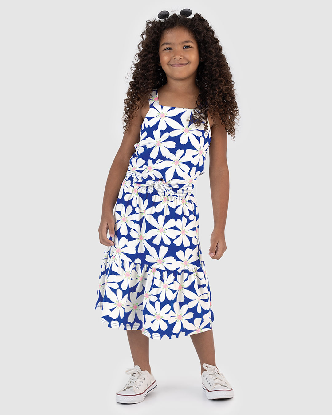 Conjunto Infantil Menina Floral Blusa Laço Decorativo E Saia Midi Malwee Kids - Imagem 15