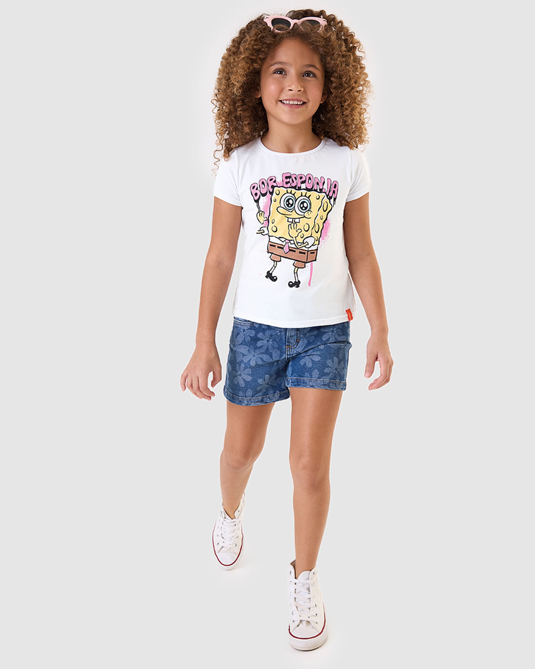 Blusa Infantil Menina Estampa Especial Bob Esponja Em Algodão Malwee Kids - Imagem 9