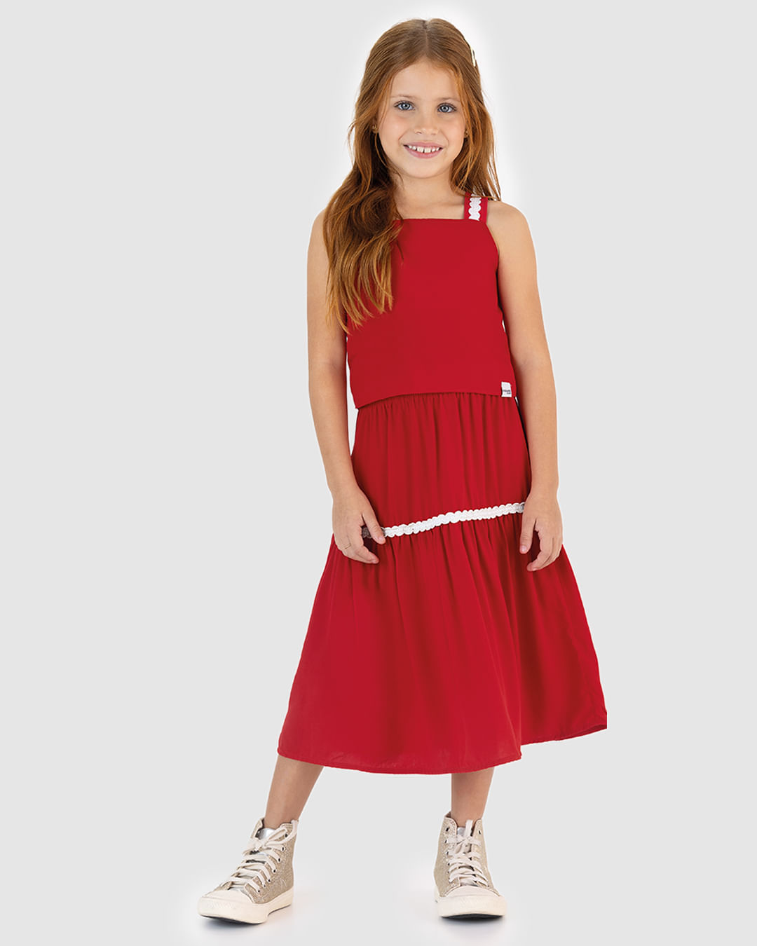 Conjunto Infantil Menina Regata E Saia Midi Em Viscose Malwee Kids - Imagem 5