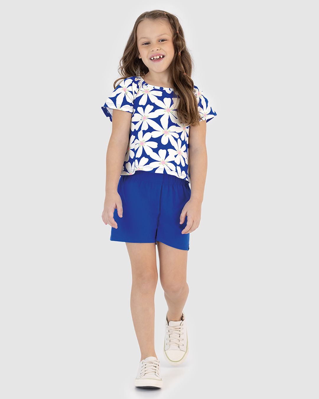 Conjunto Infantil Menina Blusa Floral E Shorts Em Algodão Malwee Kids - Imagem 11