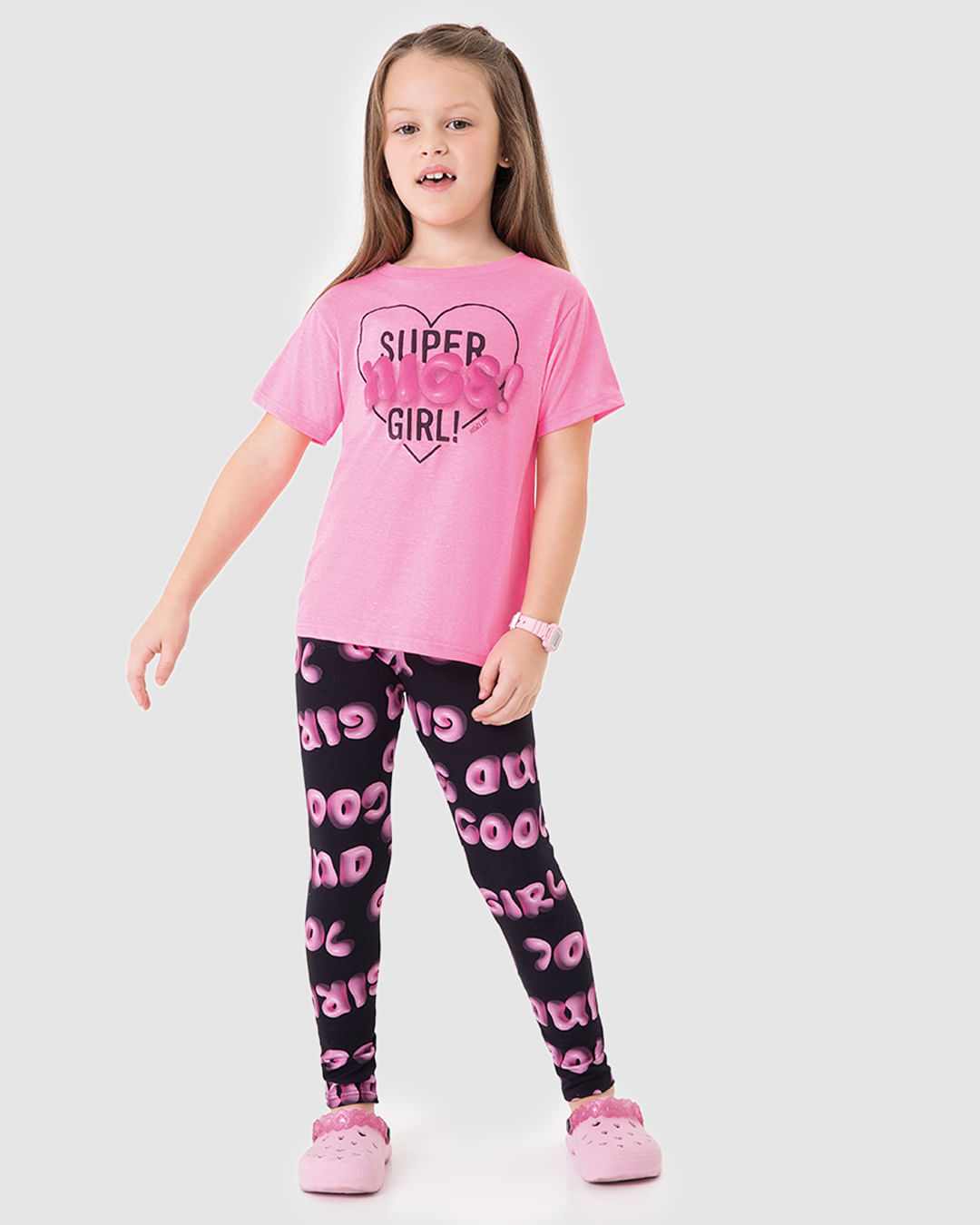 Conjunto Infantil Menina Legging Estampa Digital Em Algodão Malwee Kids - Imagem 3