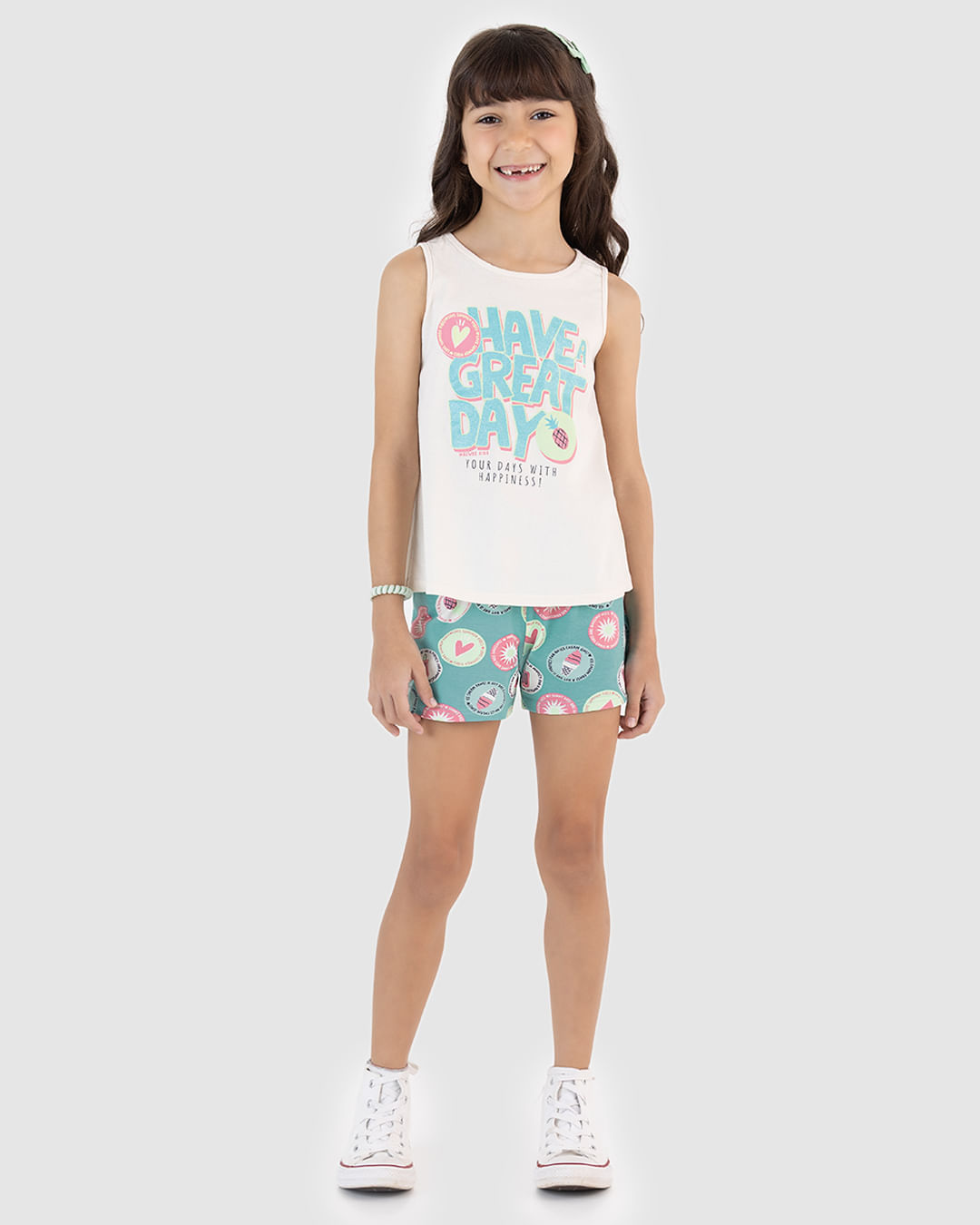 Conjunto Infantil Menina Estampa Puff E Glitter Em Algodão Malwee Kids - Imagem 3