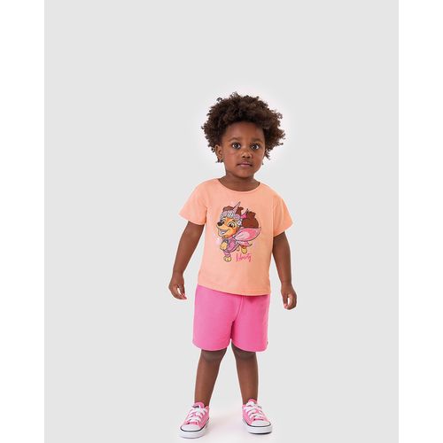 Conjunto Infantil Menina Blusa Liberty Patrulha Canina em Algodão Malwee Kids