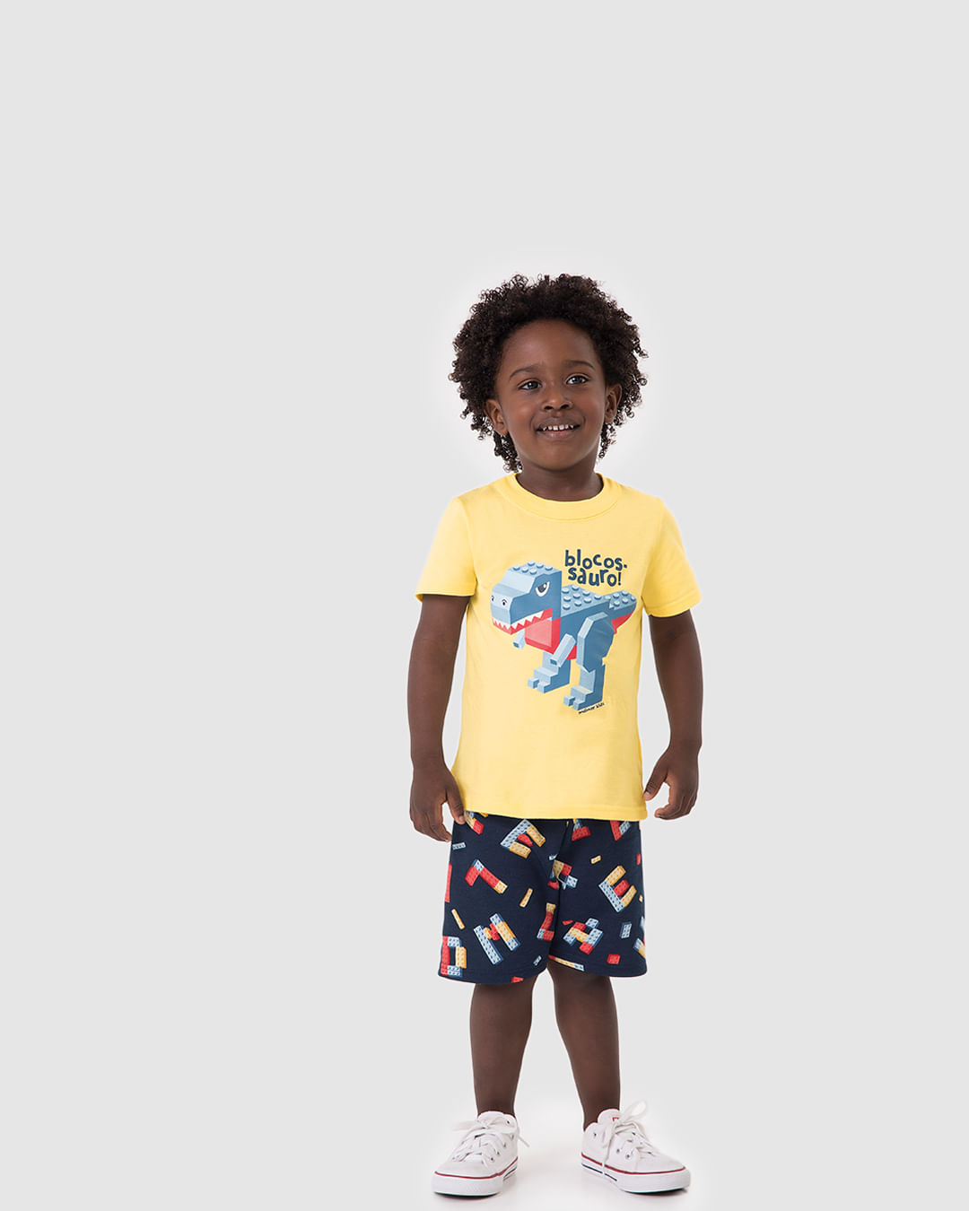 Conjunto Infantil Menino Blocos-Sauro Em Algodão Malwee Kids - Imagem 9