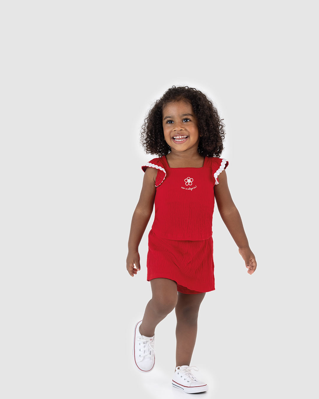 Conjunto Infantil Menina Blusa E Shorts Saia Em Malha Texturizada Malwee Kids - Imagem 3
