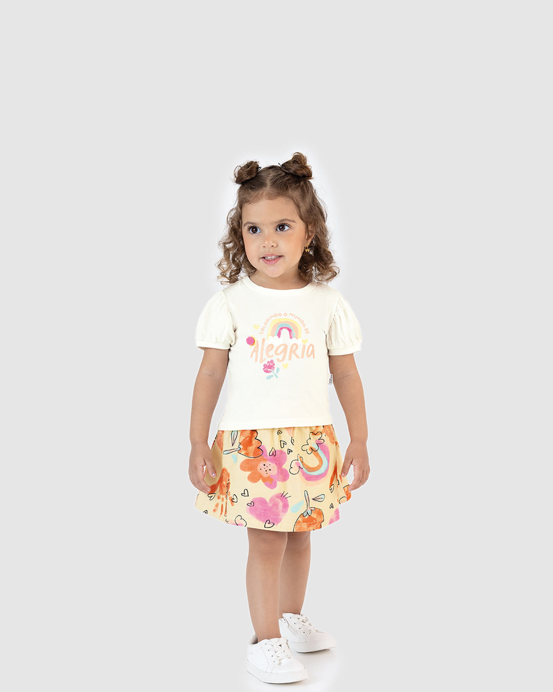Conjunto Infantil Menina Colorindo O Mundo De Alegria Em Algodão Malwee Kids