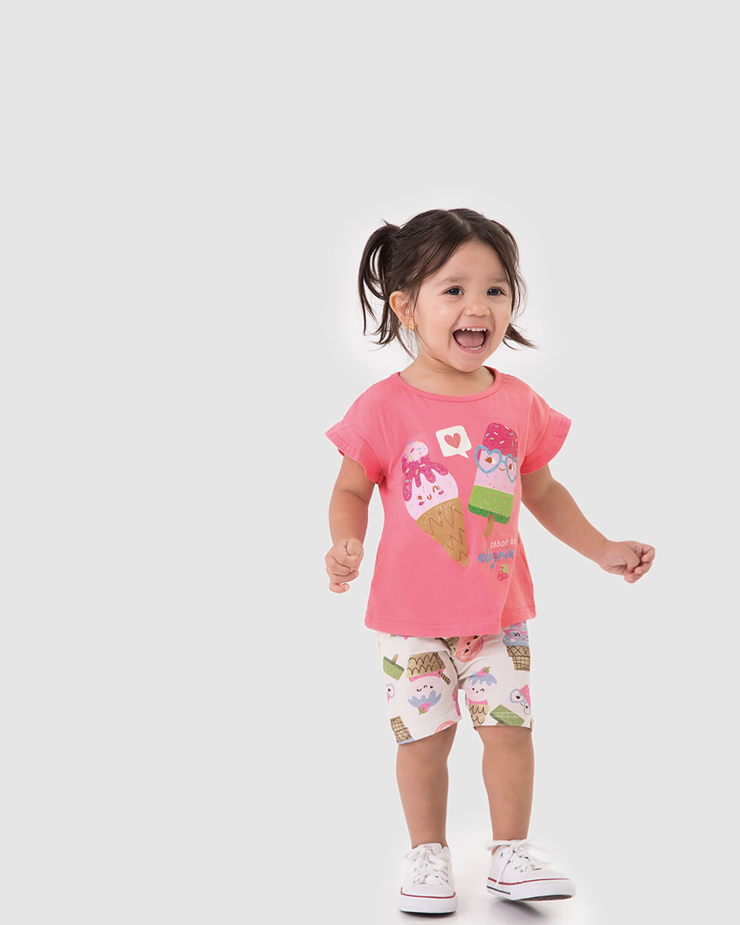 Conjunto Infantil Menina Blusa Manga Curta Babados Em Algodão Malwee Kids - Imagem 7