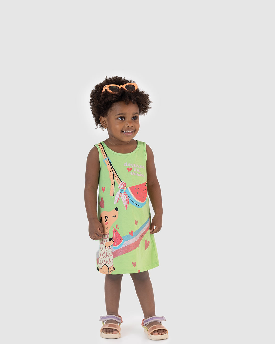 Vestido Infantil Evasê Com Estampa Em Algodão Malwee Kids - Imagem 11
