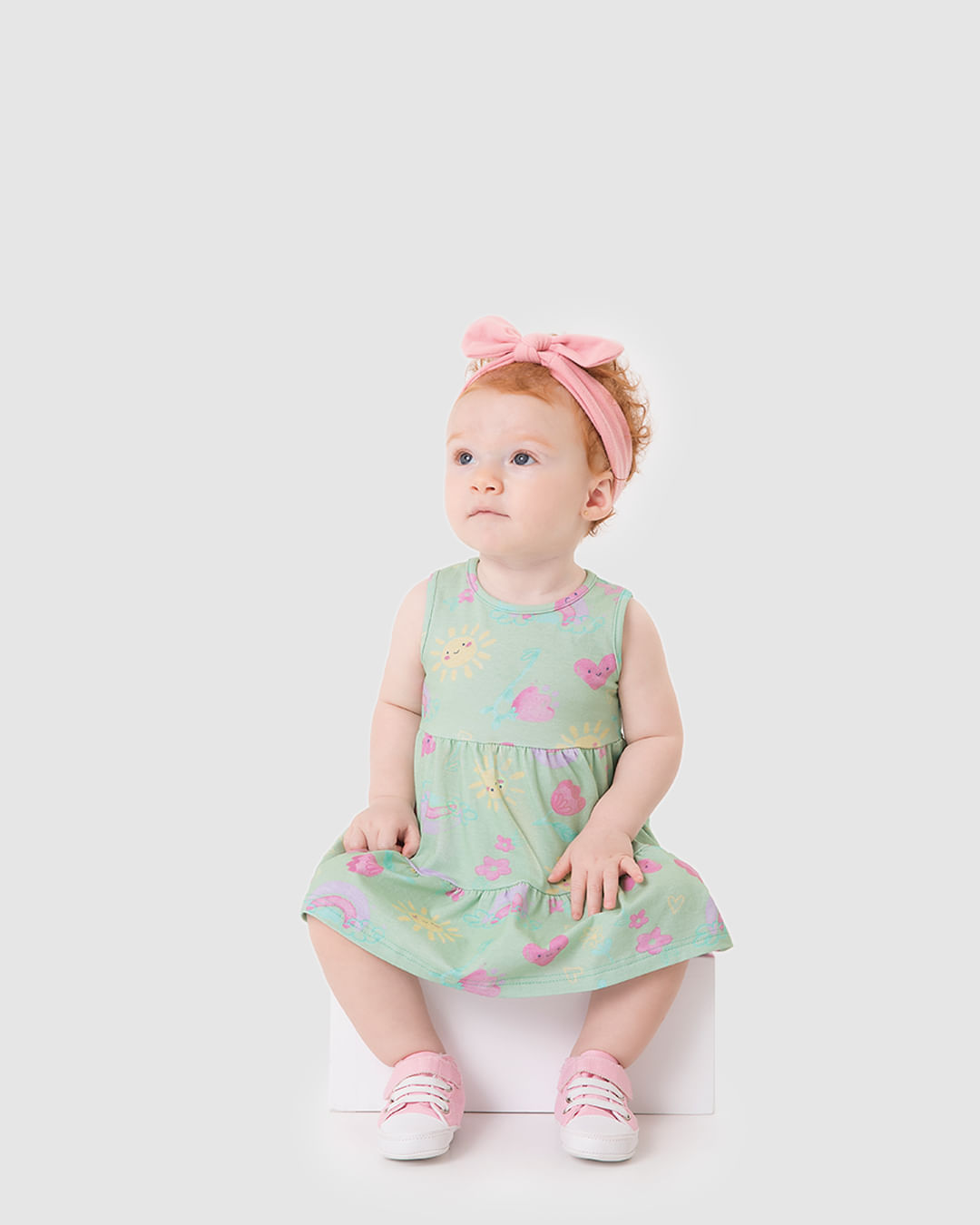 Vestido Infantil Regata Estampa Florzinhas Em Algodão Malwee Kids - Imagem 7