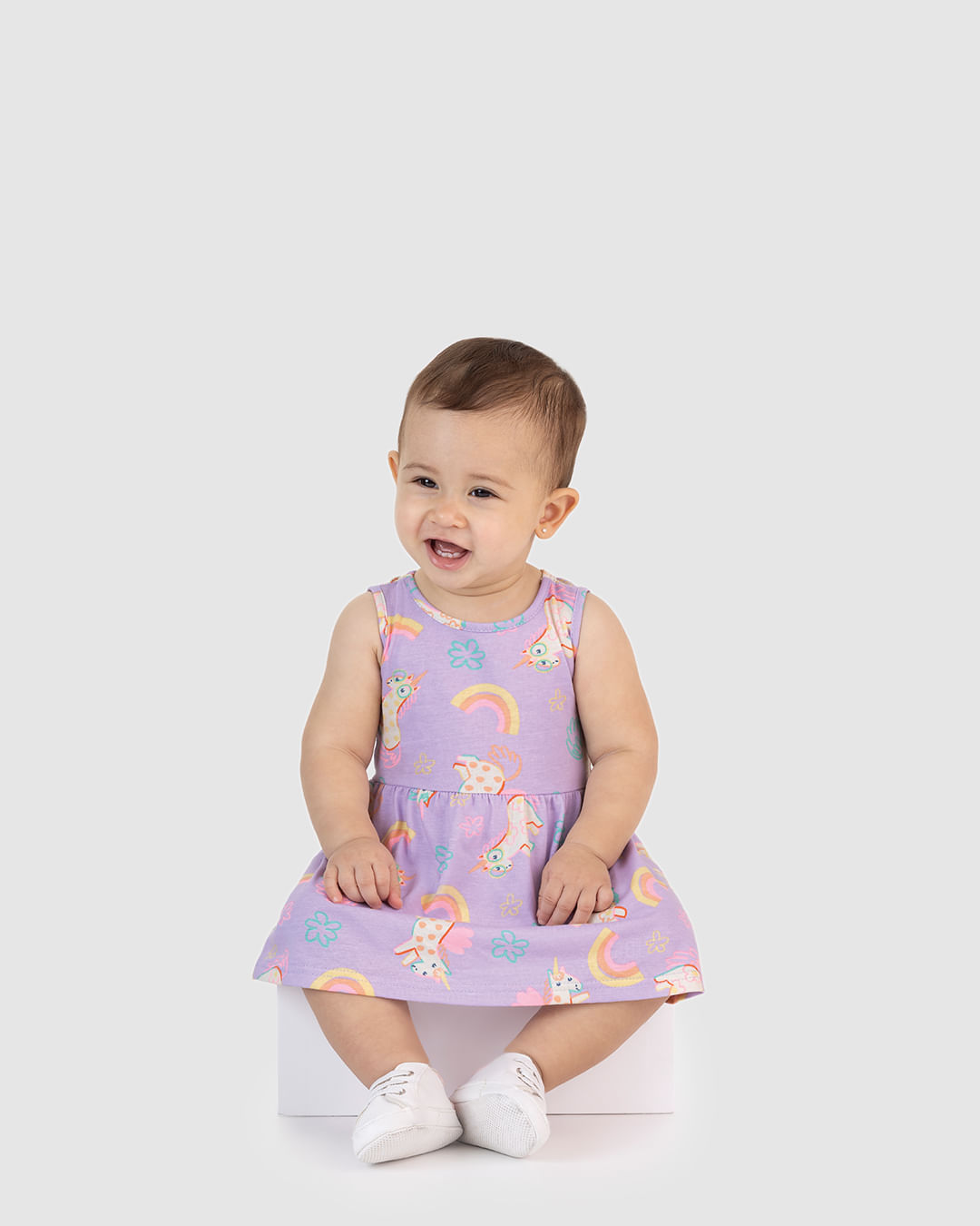 Vestido Infantil Estampado Modelo Regata Em Algodão Malwee Kids