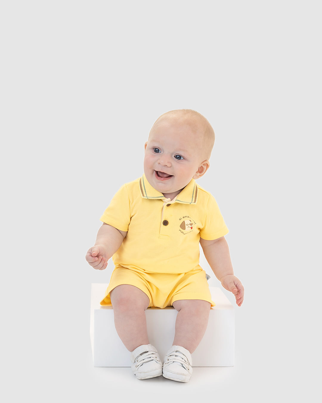 Macaquinho Polo Bebê Menino Peitilho Frontal Em Piquet Stretch Malwee Kids - Imagem 9