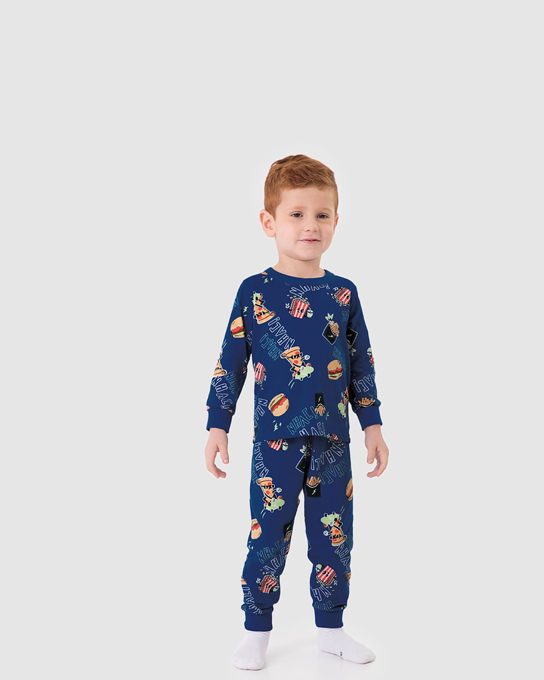 Pijama Longo Infantil Menino Rapport Brilha No Escuro Em Algodão Malwee Kids - Imagem 9