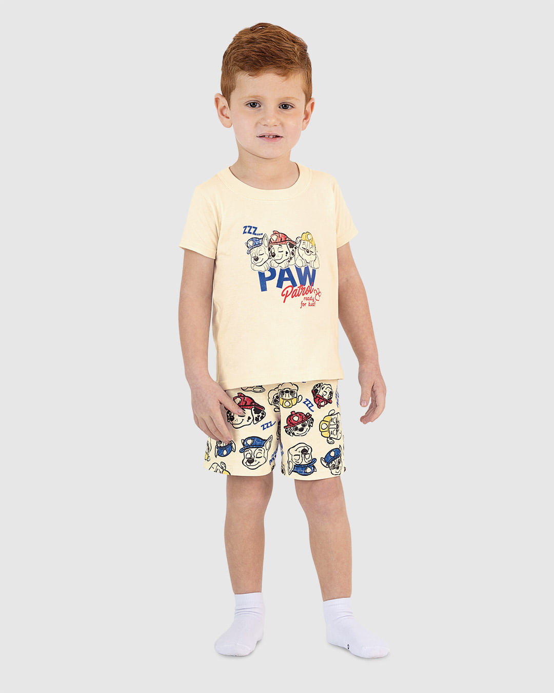 Pijama Infantil Menino Shorts Estampada Patrulha Canina Em Algodão Malwee Kids