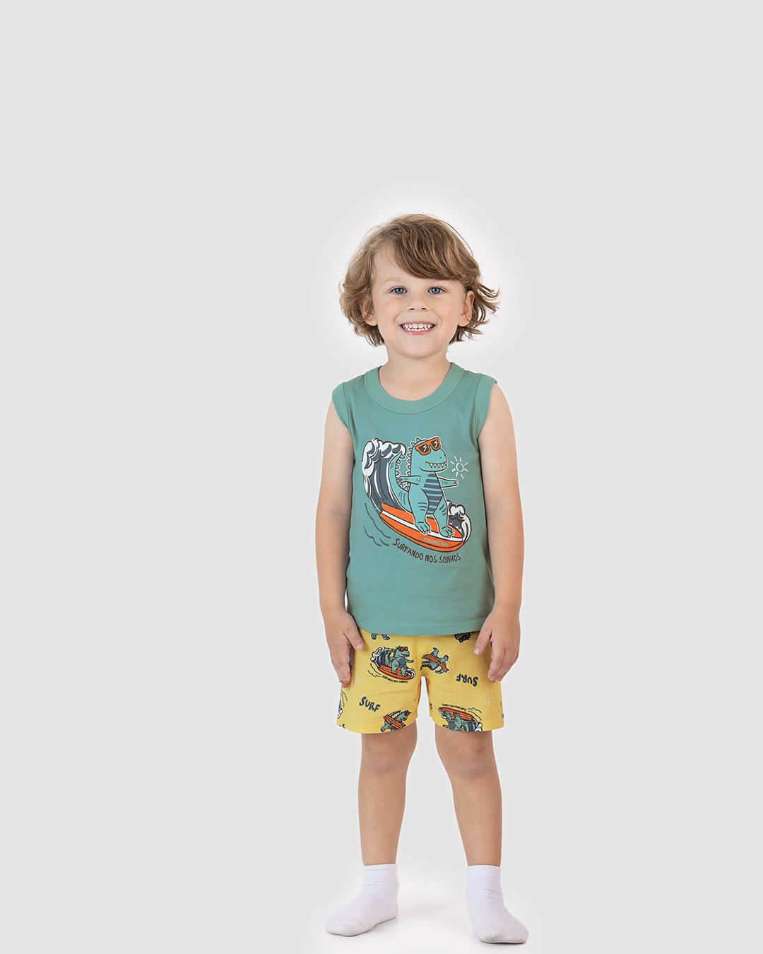 Pijama Infantil Menino Regata E Shorts Estampado Em Algodão Malwee Kids - Imagem 11