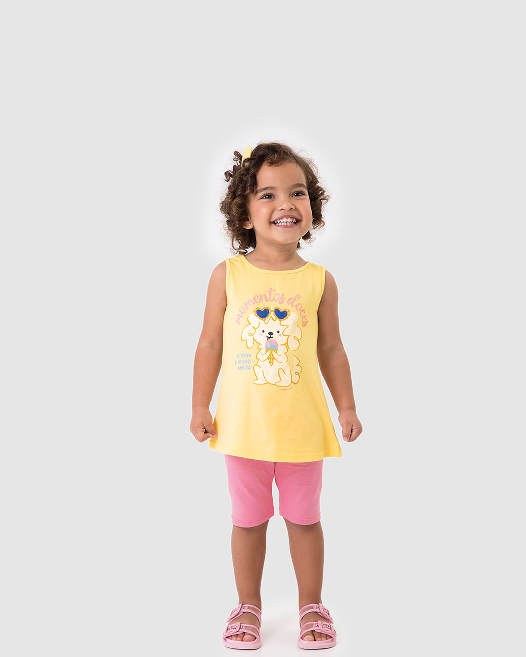 Conjunto Infantil Menina Regata Estampa Glitter E Bermuda Algodão Malwee Kids - Imagem 11