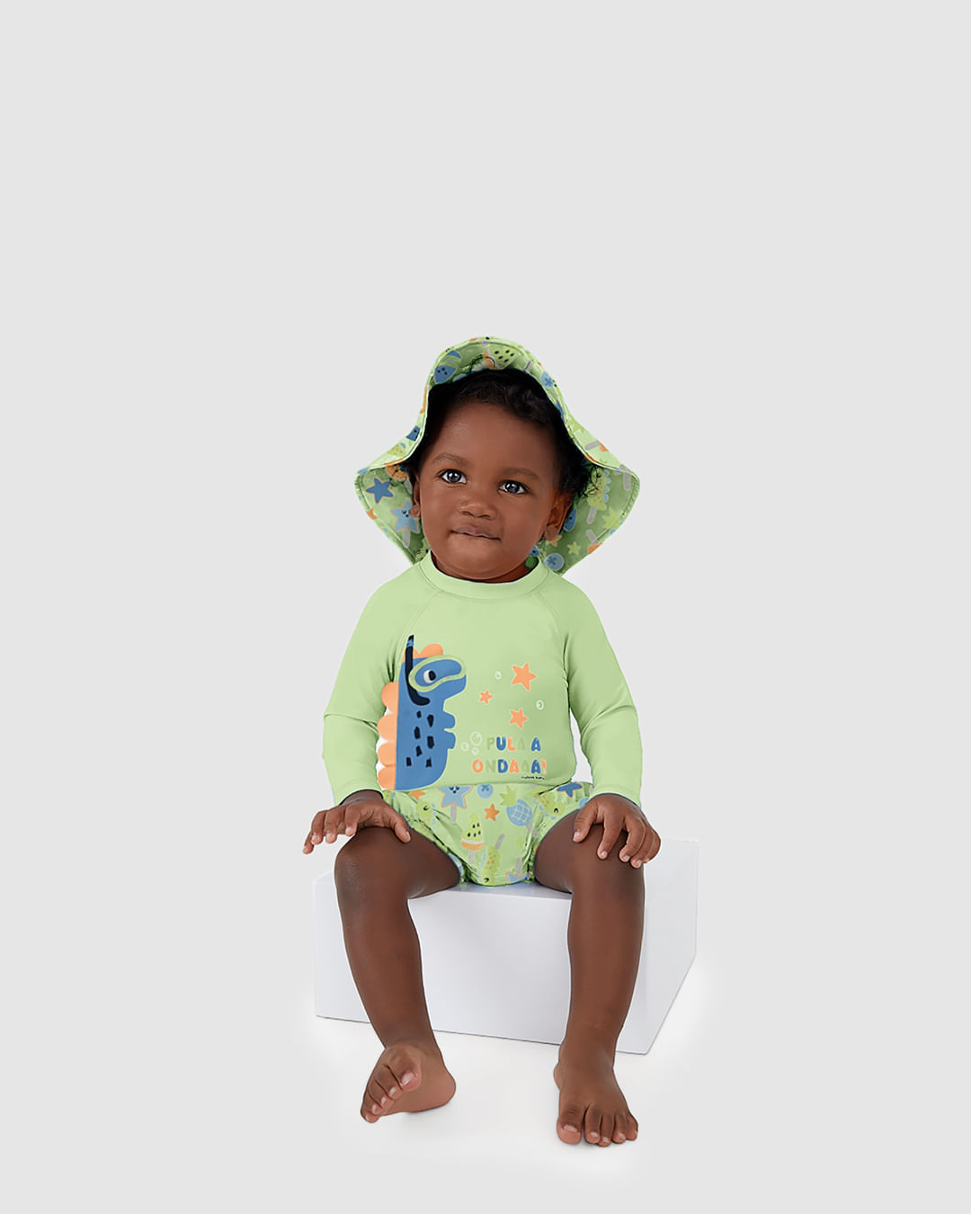 Camiseta Praia Bebê Unissex Aplique Interativo Em Malha UV50+ Malwee Kids - Imagem 3