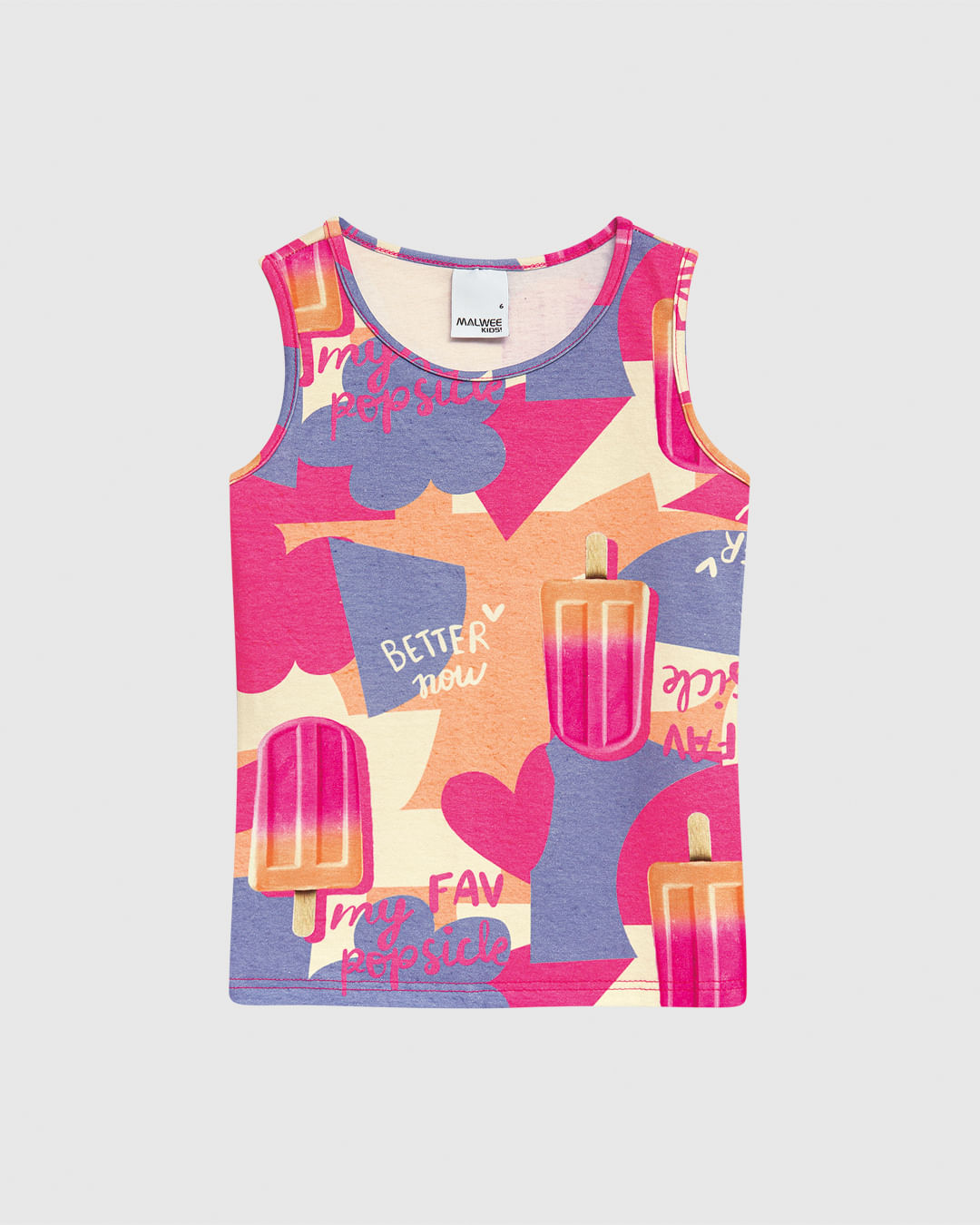 Regata Infantil Menina Estampada Em Algodão Malwee Kids - Imagem 5