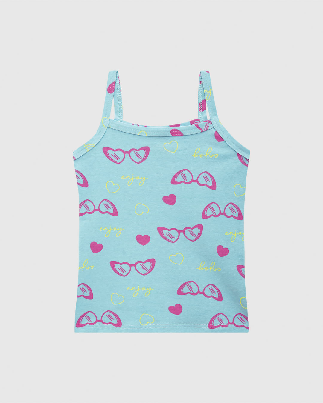 Regata Infantil Menina Alça Fina Estampada Em Algodão Malwee Kids - Imagem 9