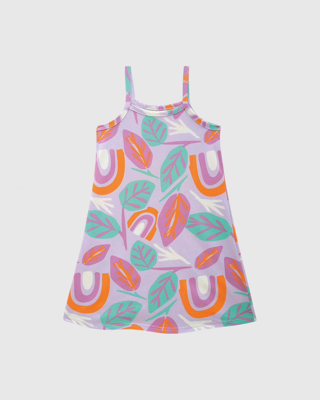 Vestido Infantil Decote Reto Estampado Em Algodão Malwee Kids