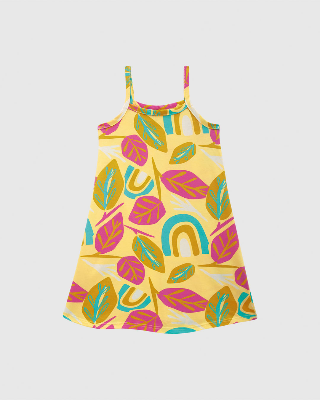Vestido Infantil Decote Reto Estampado Em Algodão Malwee Kids