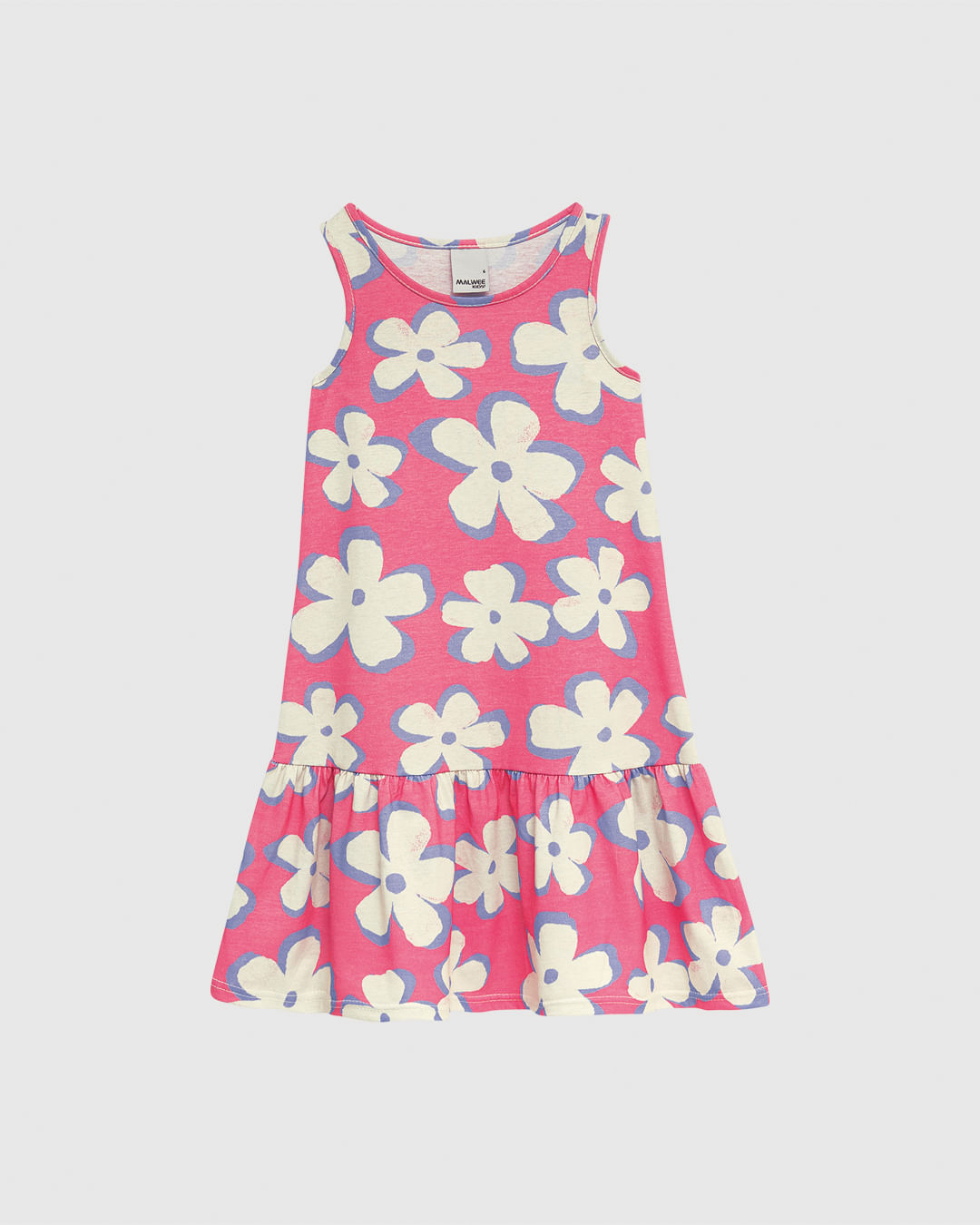 Vestido Infantil Barra Franzida Estampado Em Algodão Malwee Kids - Imagem 5