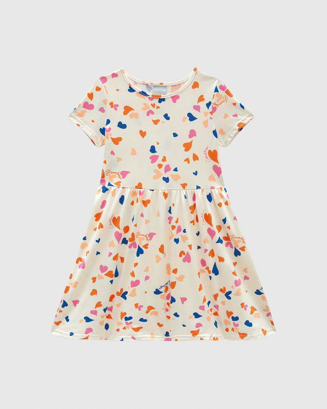 Vestido Infantil Evasê Manga Curta Estampado Em Algodão Malwee Kids - Imagem 8