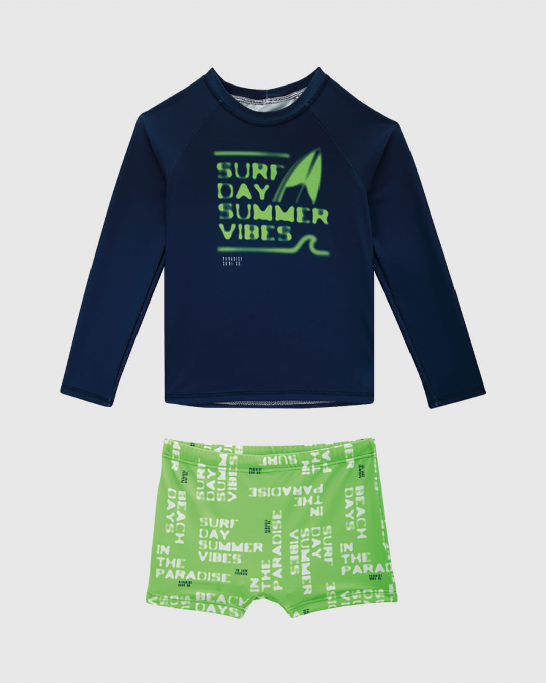 Conjunto Infantil Menino Camiseta Manga Longa + Sunga Malha UV50+ Malwee Kids - Imagem 3