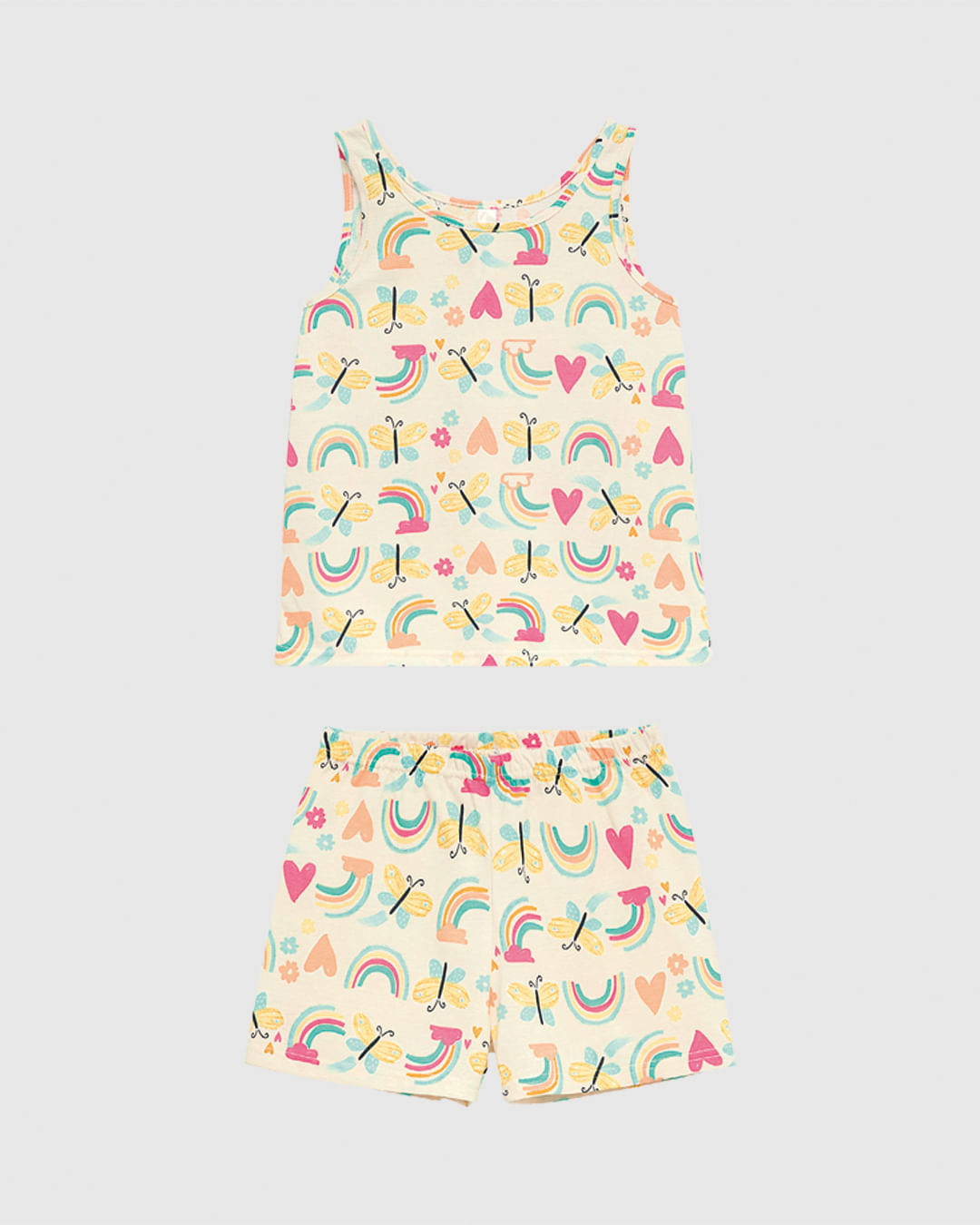 Pijama Curto Infantil Menina Estampado Em Algodão Malwee Kids