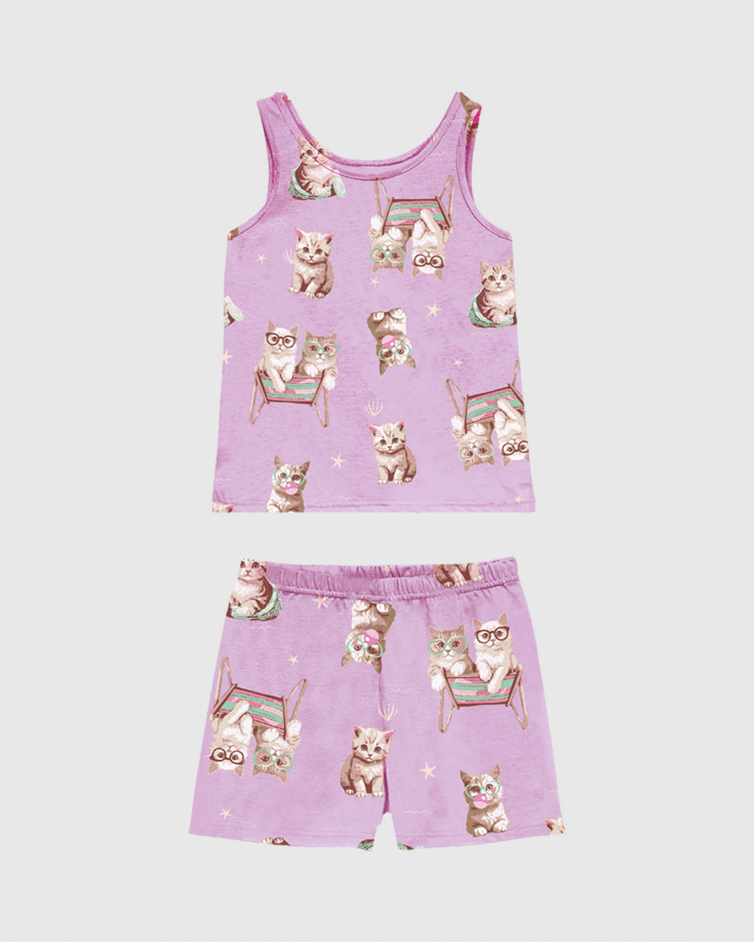 Pijama Curto Infantil Menina Estampado Em Algodão Malwee Kids - Imagem 5