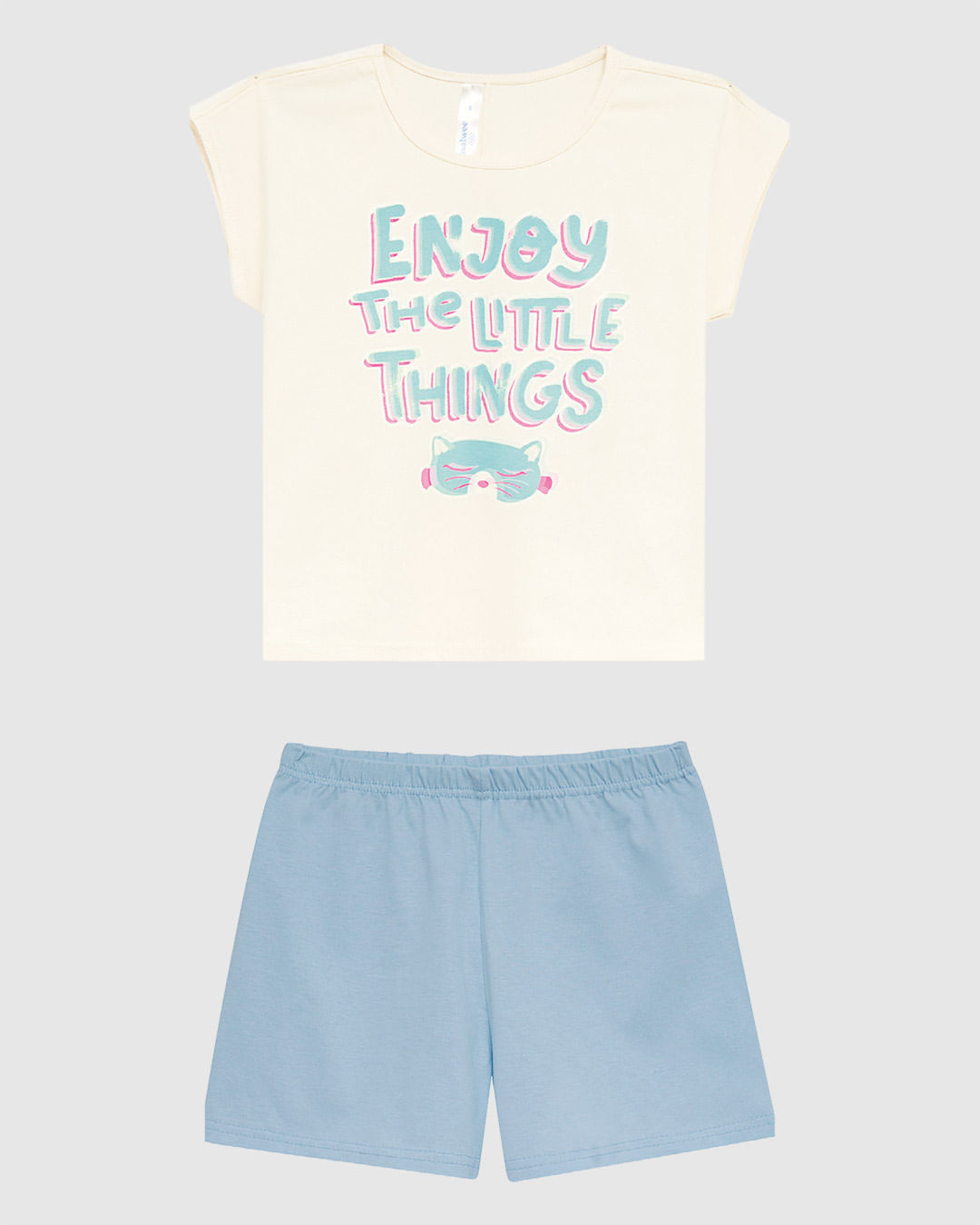 Pijama Curto Infantil Menina Enjoy The Little Things Em Algodão Malwee Kids