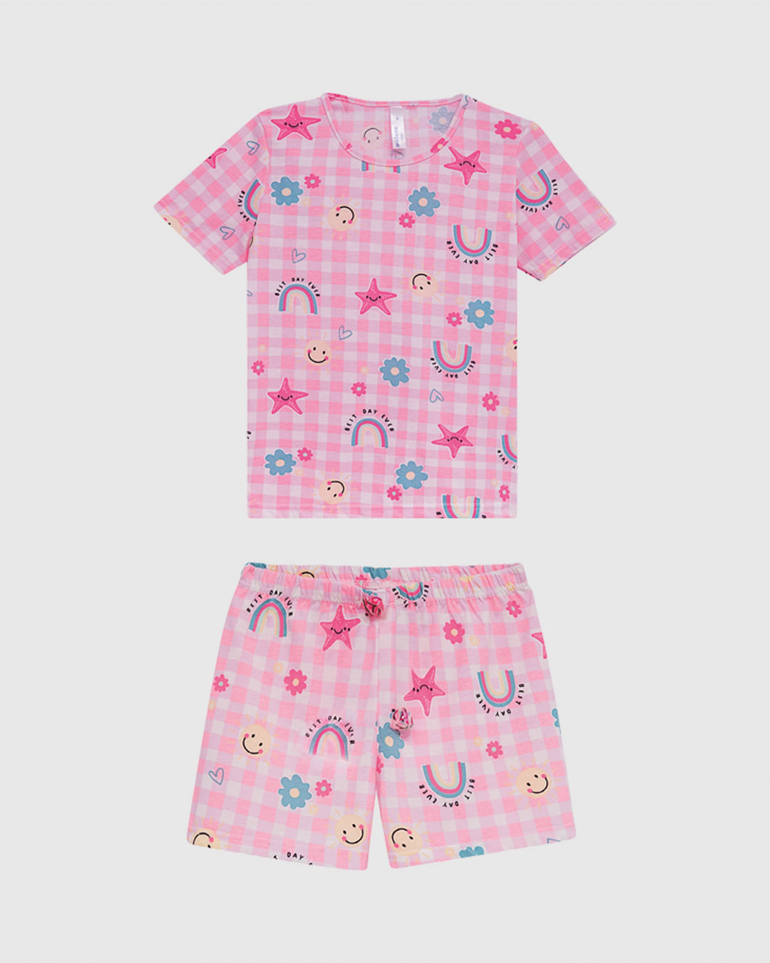 Pijama Infantil Menina Estampado Camiseta Manga Curta Em Algodão Malwee Kids - Imagem 5