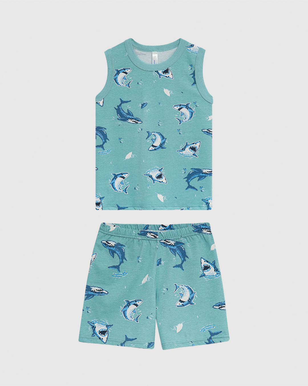 Pijama Curto Infantil Menino Regata E Shorts Estampado Algodão Malwee Kids - Imagem 2