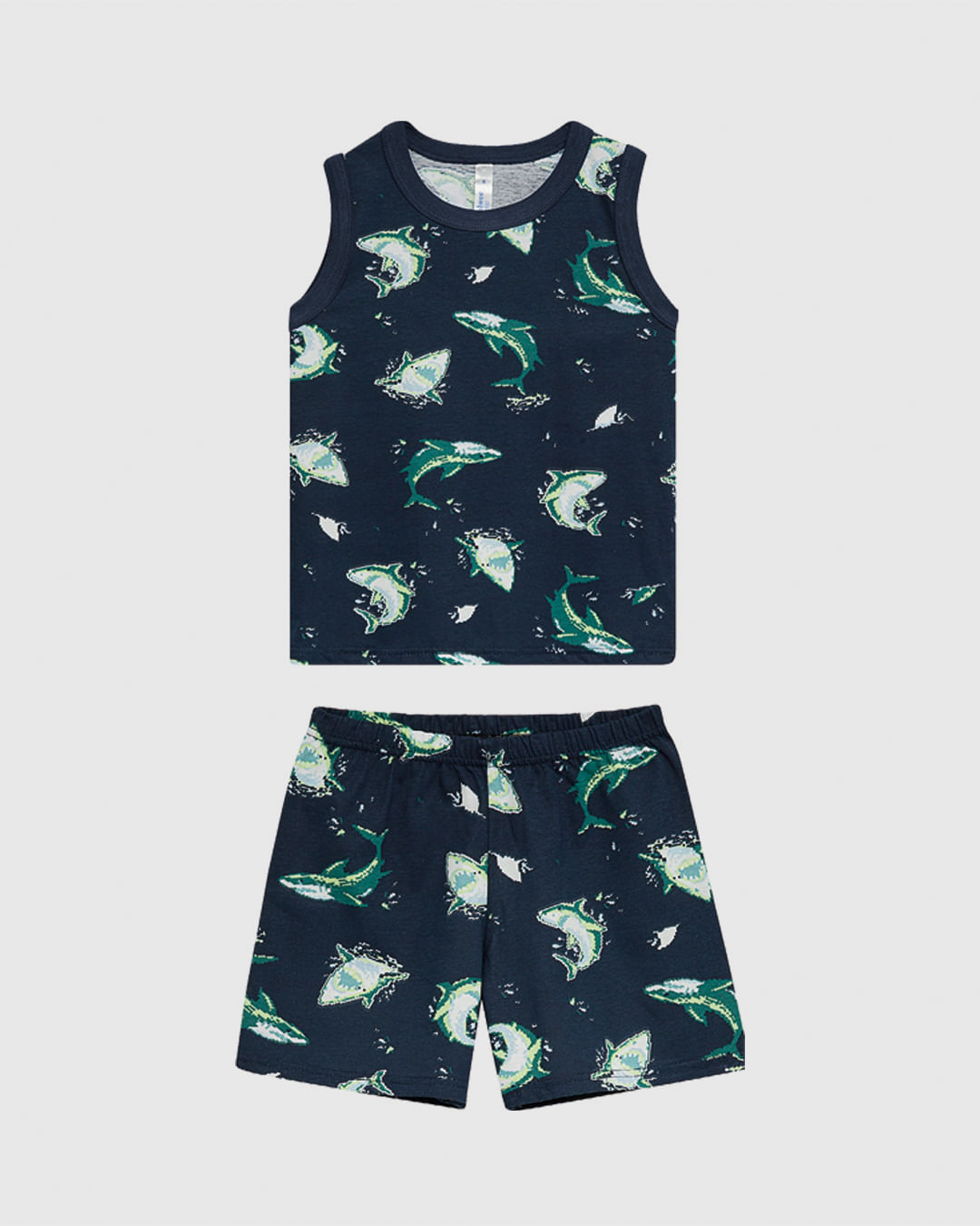 Pijama Curto Infantil Menino Regata E Shorts Estampado Algodão Malwee Kids - Imagem 10
