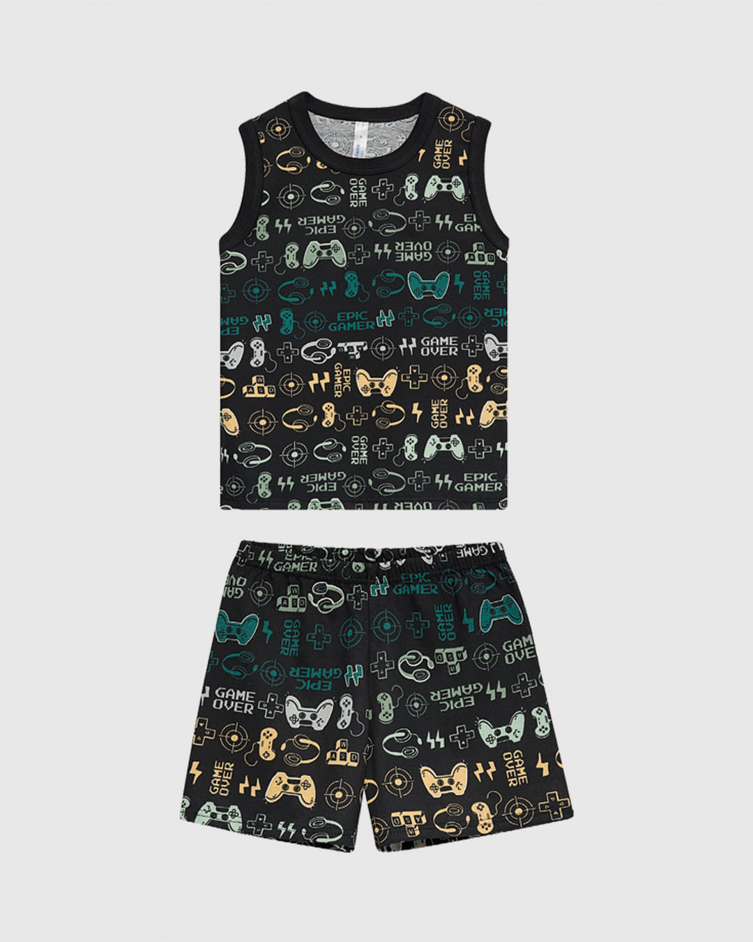 Pijama Curto Infantil Menino Regata E Shorts Estampado Algodão Malwee Kids - Imagem 9