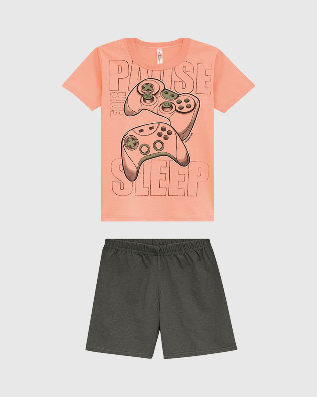 Pijama Infantil Menino Camiseta Estampa Brilha No Escuro Malwee Kids