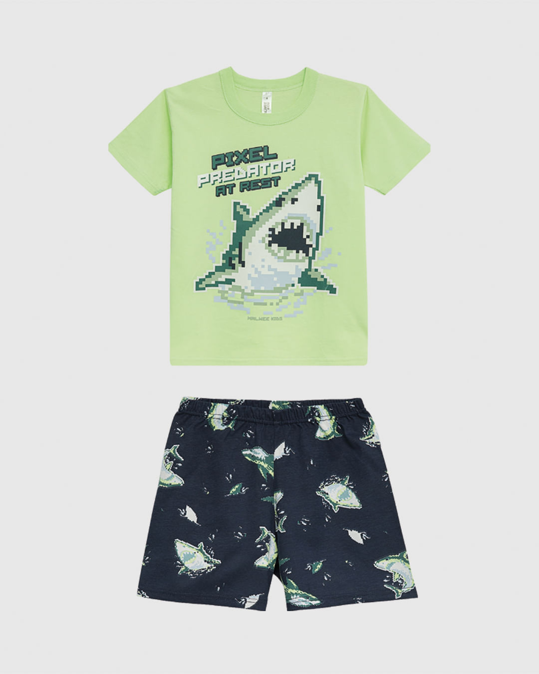 Pijama Infantil Menino Pixel Predator At Rest Em Algodão Malwee Kids - Imagem 6