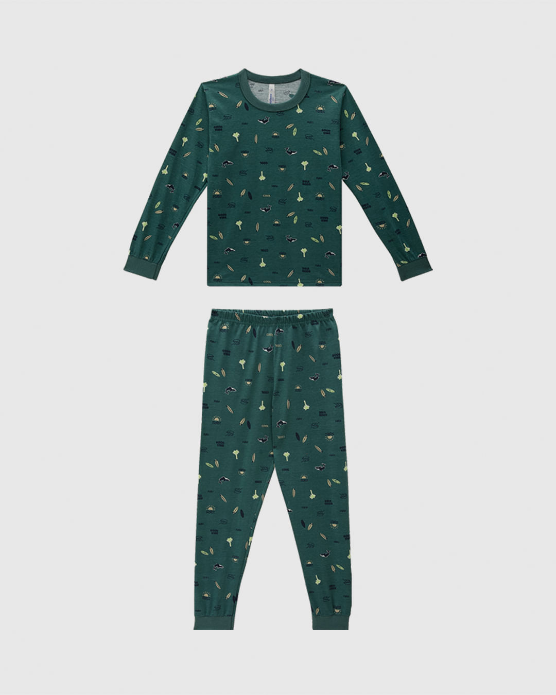 Pijama Infantil Menino Estampado Camiseta Manga Longa Em Algodão Malwee Kids