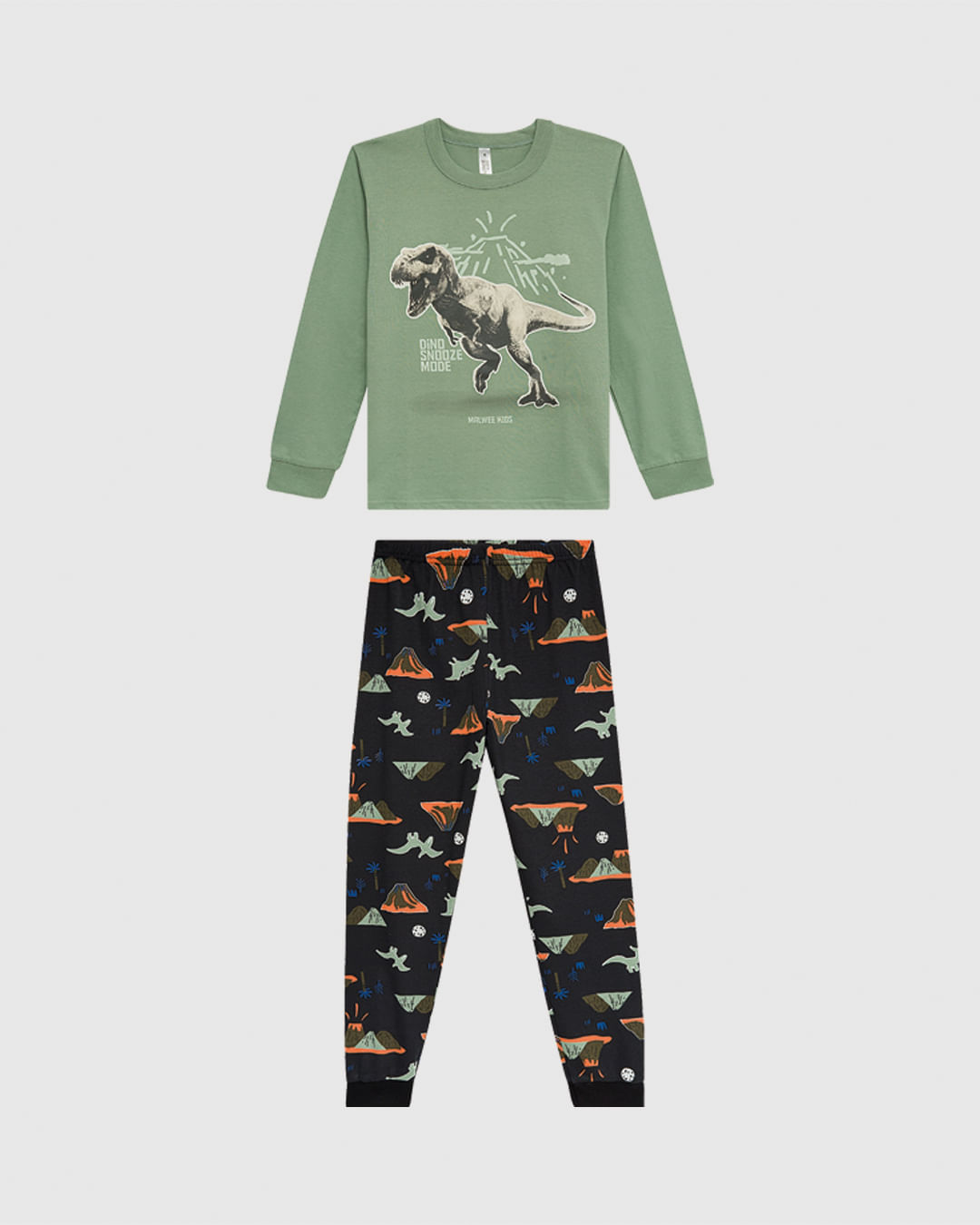 Pijama Infantil Menino Estampado Manga Longa E Calça Em Algodão Malwee Kids