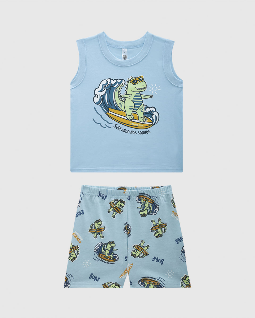 Pijama Infantil Menino Regata E Shorts Estampado Em Algodão Malwee Kids - Imagem 4