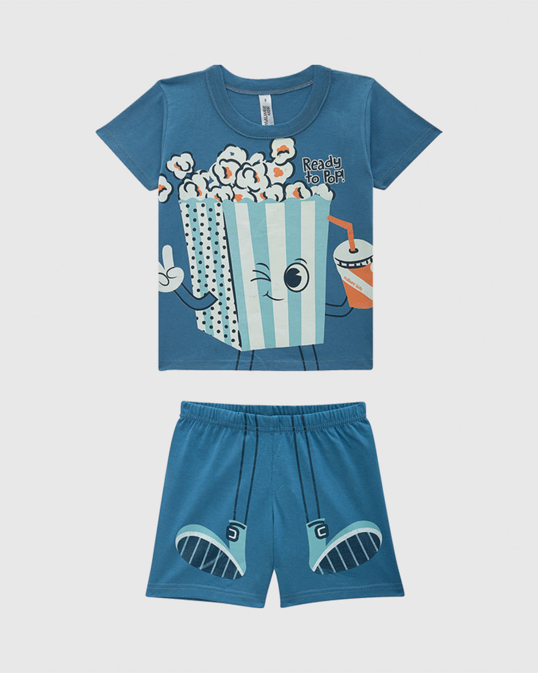Pijama Curto Infantil Menino Camiseta E Shorts Ready To Pop! Malwee Kids - Imagem 4