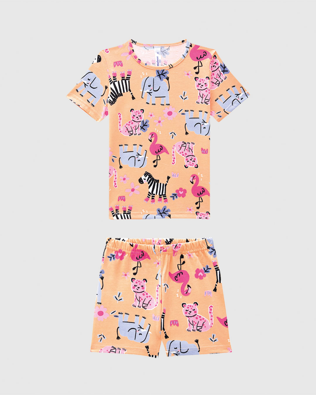 Pijama Curto Infantil Menina Estampa Bichinhos Em Algodão Malwee Kids - Imagem 6