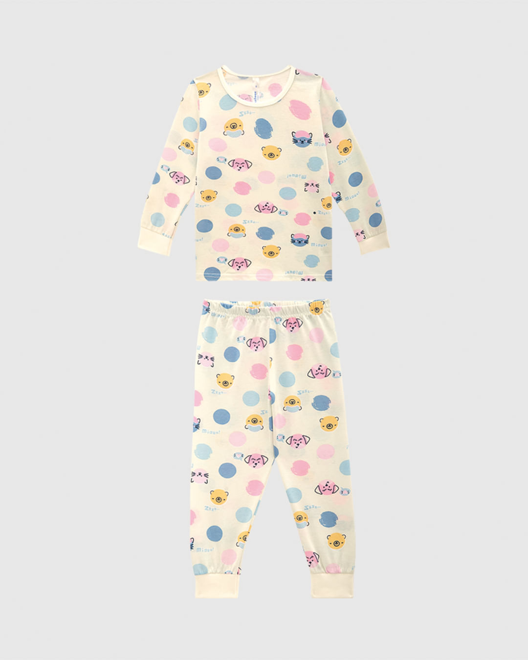 Pijama Infantil Menina Manga Longa Com Punho Em Algodão Malwee Kids - Imagem 5