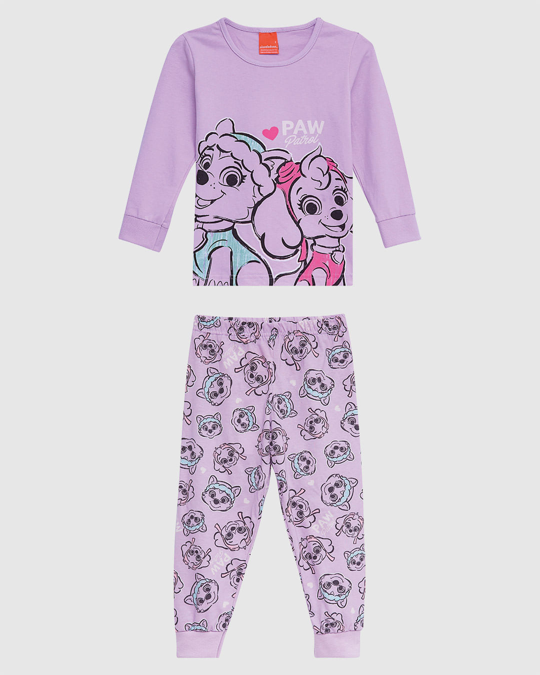 Pijama Longo Infantil Menina Patrulha Canina Brilha No Escuro Malwee Kids - Imagem 2