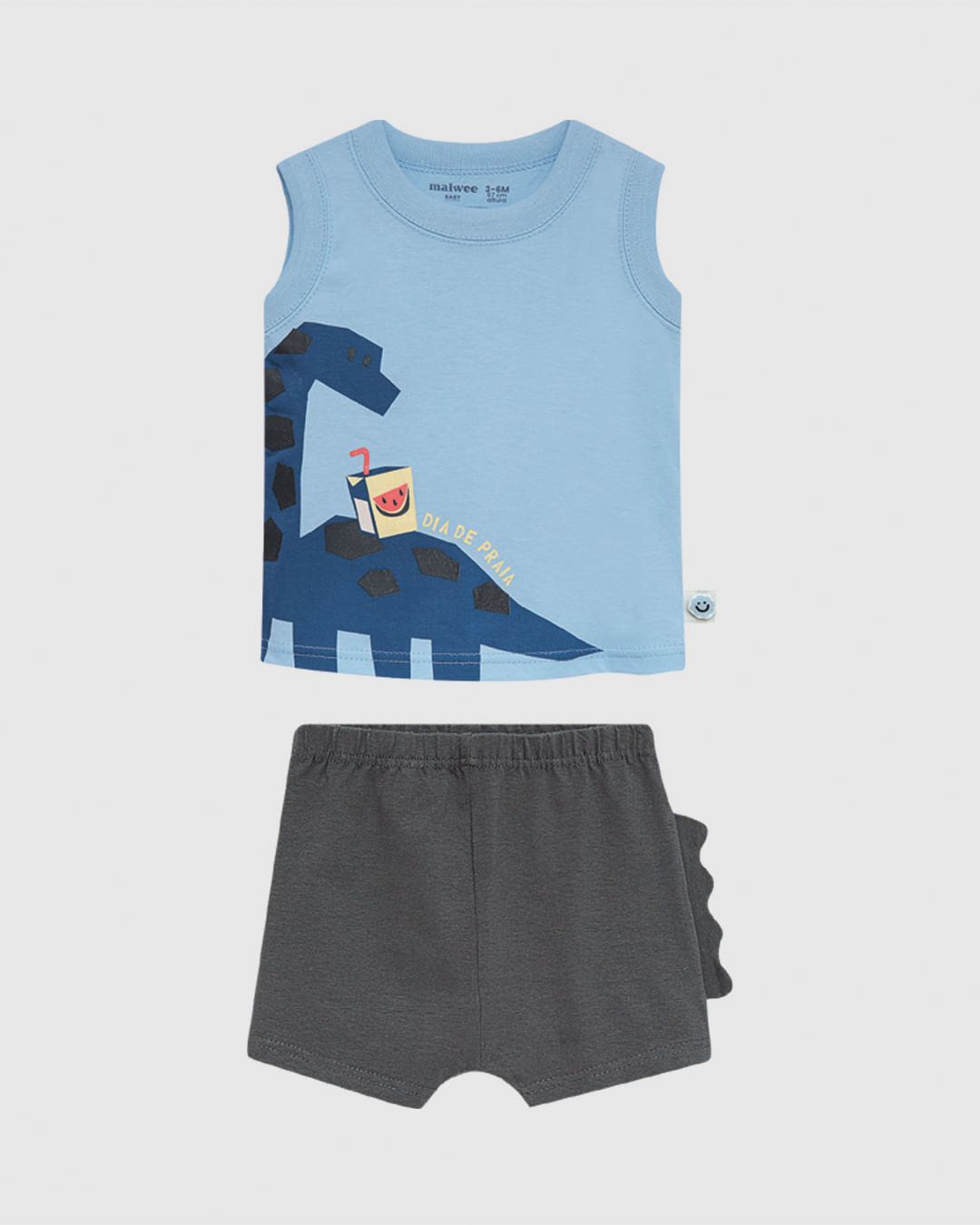 Conjunto Bebê Menino Bermuda Aplique Interativo Em Algodão Malwee Kids - Imagem 2