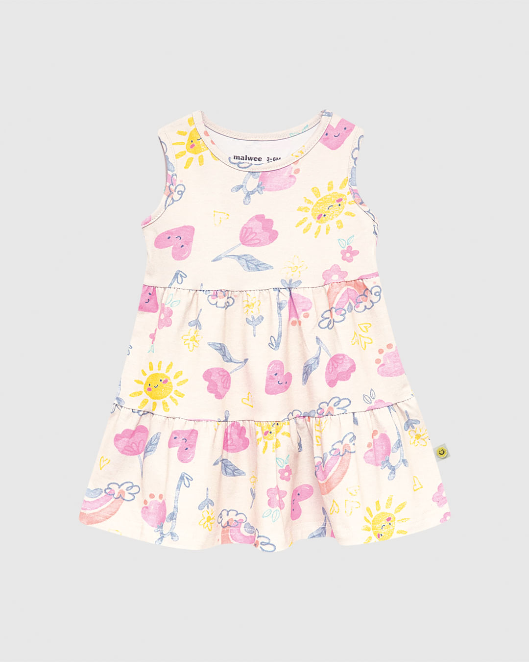Vestido Infantil Regata Estampa Florzinhas Em Algodão Malwee Kids