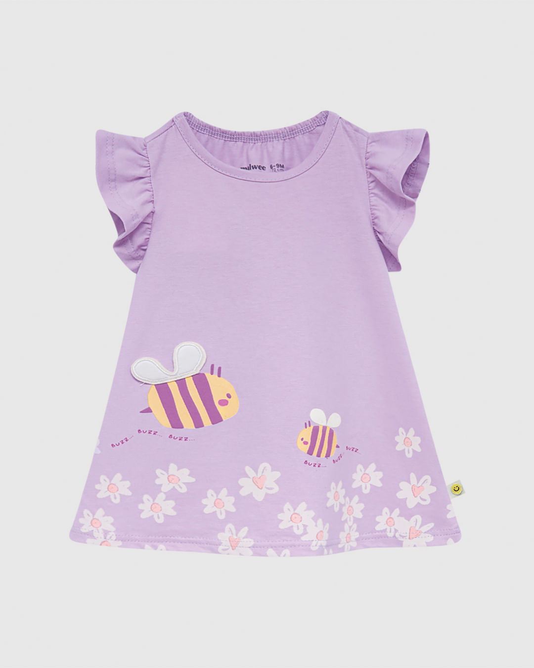 Vestido Infantil Estampa Com Aplique Interativo Em Algodão Malwee Kids - Imagem 3