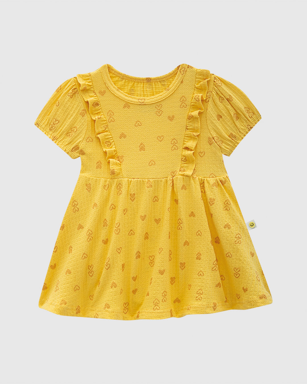 Vestido Body Infantil Estampa Corações Em Malha Texturizada Malwee Kids