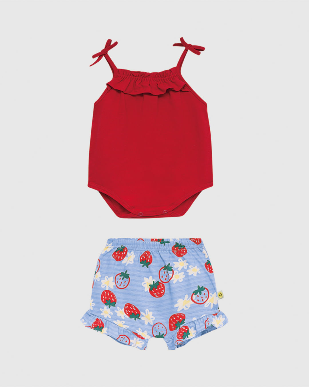 Conjunto Bebê Menina Body Alça Fina E Babado Em Algodão Malwee Kids - Imagem 6