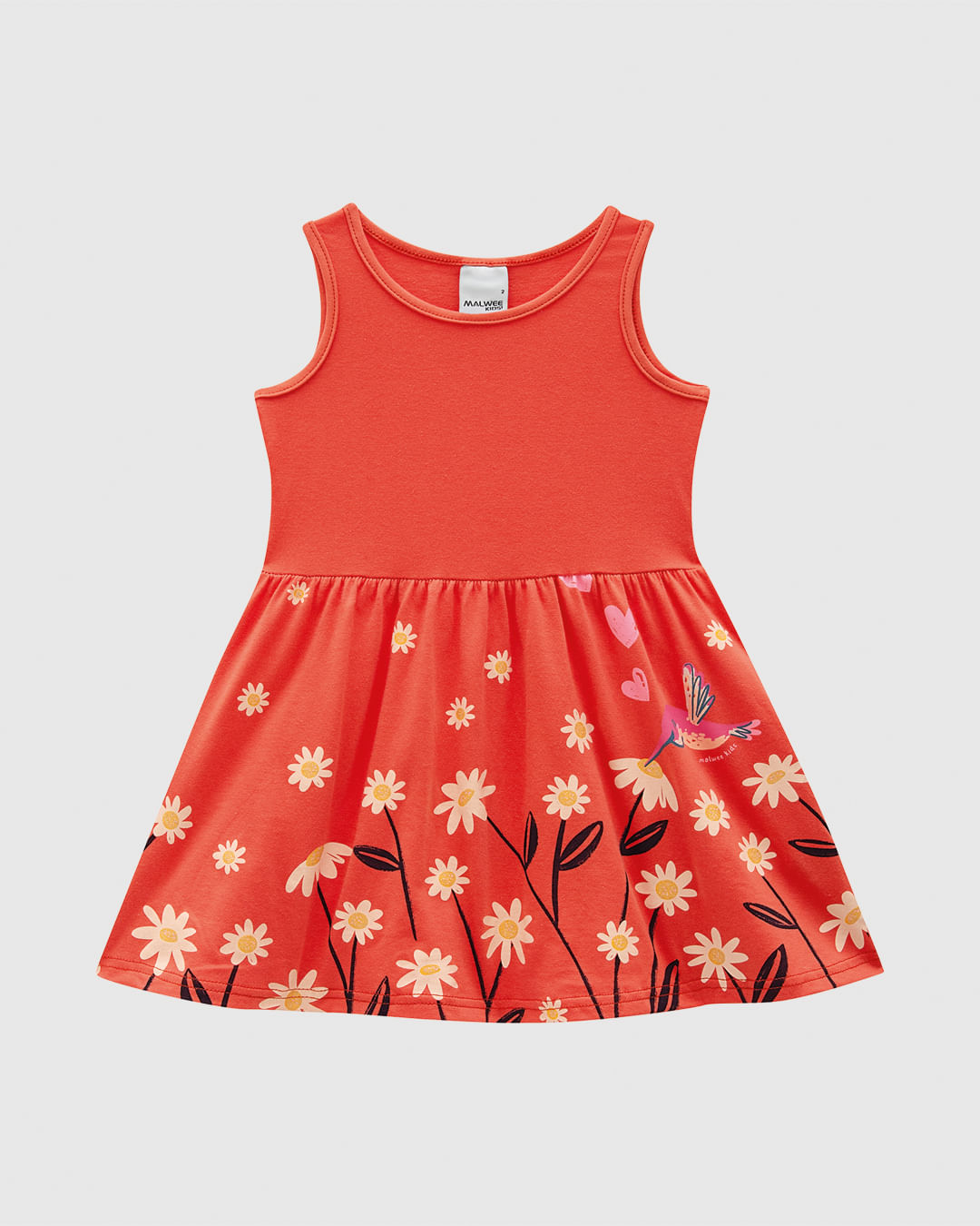 Vestido Infantil Rodado Saia Estampada Em Algodão Malwee Kids